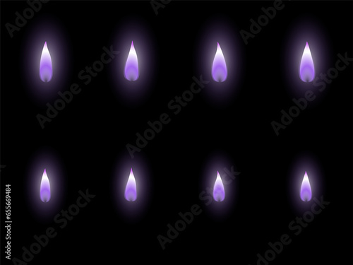紫/ろうそくの火だけのイラストセット photo
