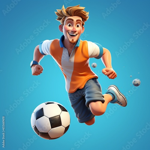 3d rendering of a soccer player
