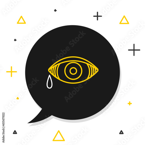 Line Reddish eye due to viral, bacterial or allergic conjunctivitis icon isolated on white background. Colorful outline concept. Vector