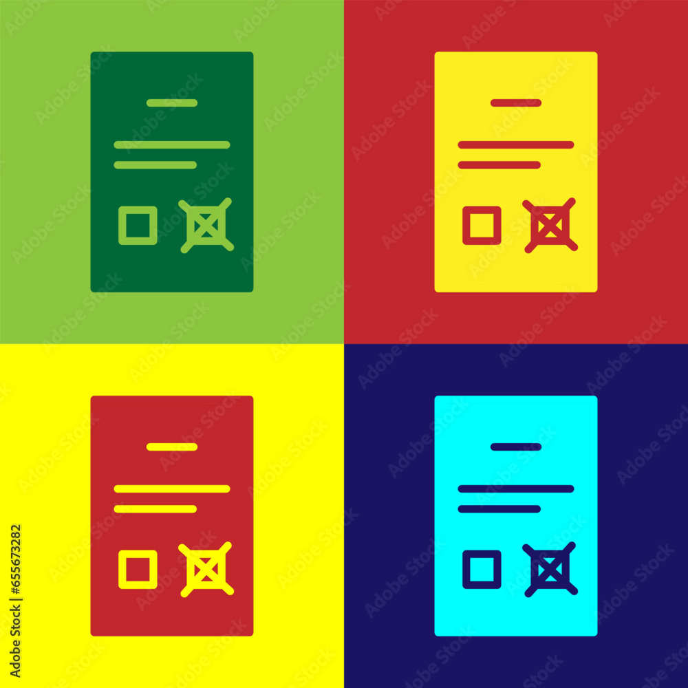 Pop art Poll document icon isolated on color background. Vector Pop art Poll document icon isolated on color background. Vector