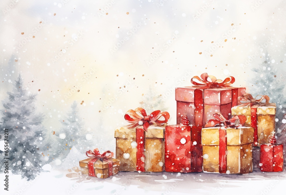 christmas day watercolor background.