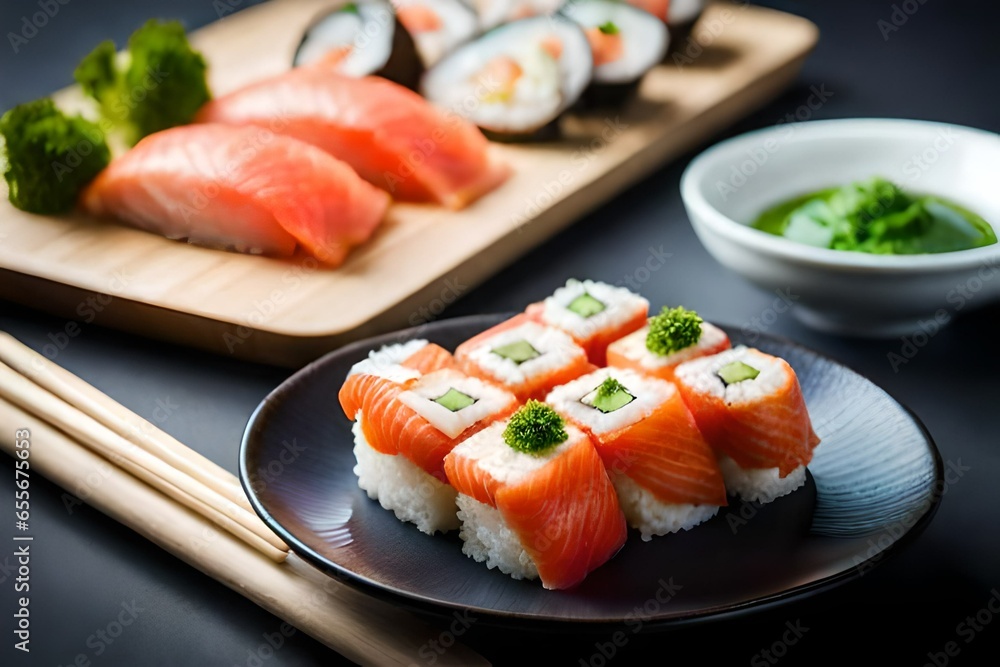 sushi on a plate sushi on a plate