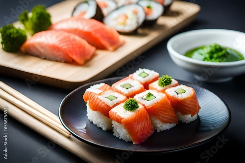 sushi on a plate