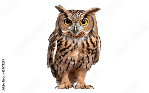 Portrait Beautiful Owl Isolated on White Transparent Background. ©  Creative_studio