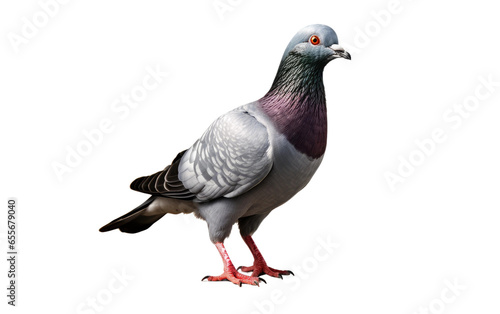 Cute Pigeon Bird Isolated on White Transparent Background. ©  Creative_studio