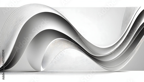 Curve line strip swirl wave, shape design, curve line energy white background. Generative Ai. photo