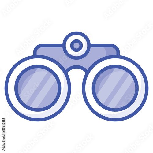 An optical instrument with a lens for each eye, used for viewing distant objects, binoculars vector design in trendy style