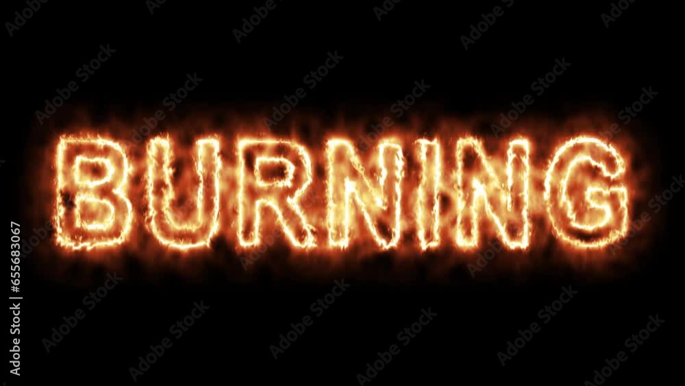Burning Word Hot Animated Burning Realistic Fire Flame and Smoke