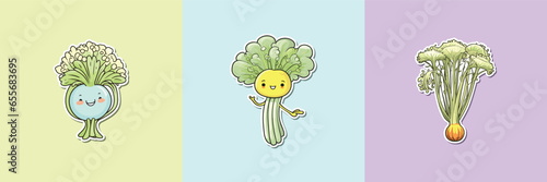fennel sticker. kawaii cartoon illustration