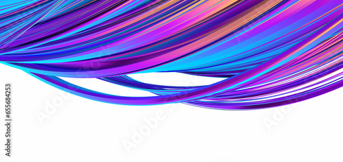 Abstract 3d render, colorful background design with curved lines