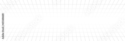 Grid in perspective projection. Perspective mesh. Vector illustration