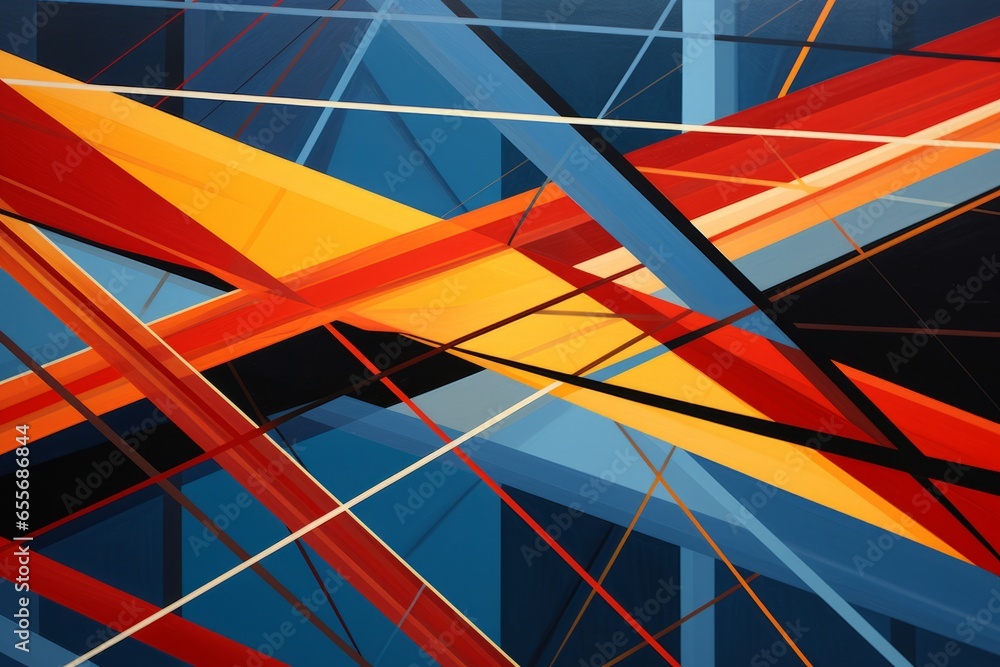 Fototapeta premium A dynamic and energizing background with intersecting lines in bold, contrasting colors, creating a sense of balance and harmony.