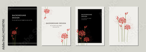 Flower background design template, stylish and sophisticated style,花,背景,テンプレート,おしゃれ,彼岸花