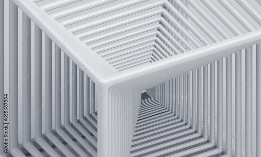 Fototapeta premium Abstract structure, white background design, 3d render