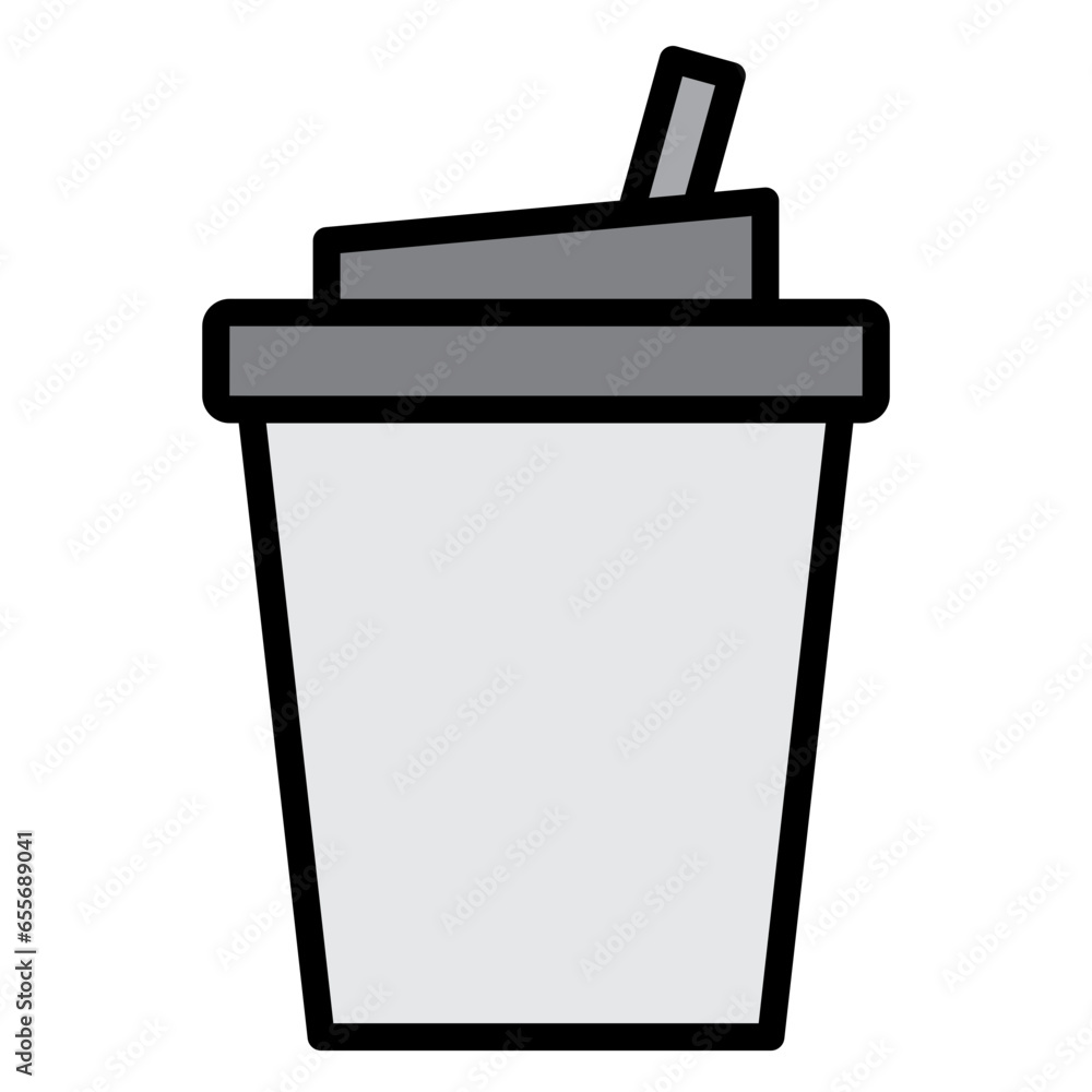 Illustration of Coffee Paper Cup design Outline Filled Icon Illustration of Coffee Paper Cup design Outline Filled Icon