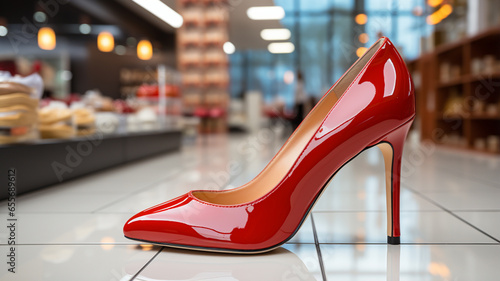 red high heel shoes photo