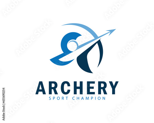 archery logo creative icon design abstract sport champion athletic