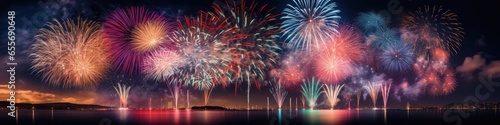 Colorful fireworks and celebrations