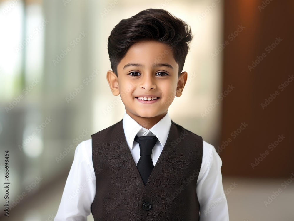 Energetic Indian Boy in Modern Attire with Timeless Sophistication Energetic Indian Boy in Modern Attire with Timeless Sophistication