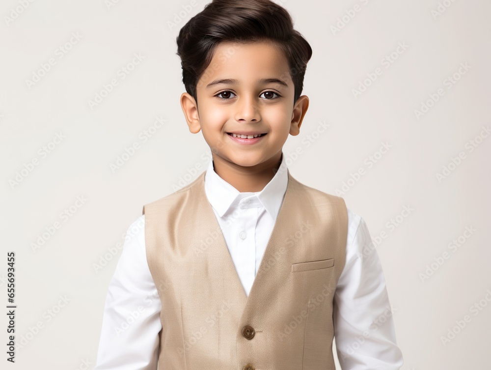 Energetic Indian Boy in Modern Attire with Timeless Sophistication Energetic Indian Boy in Modern Attire with Timeless Sophistication