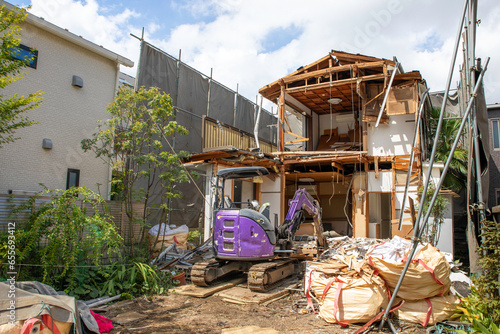 戸建住宅の解体現場