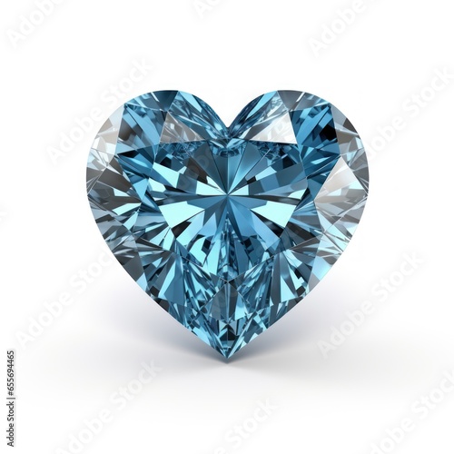 Heart-Shaped Exquisite Blue Diamond Radiating Elegance