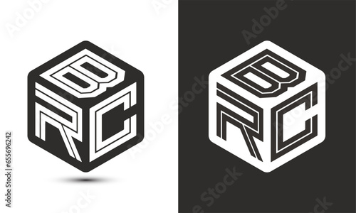 BRC letter logo design with illustrator cube logo, vector logo modern alphabet font overlap style.