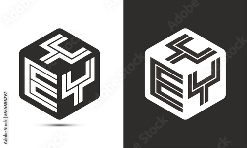 YEY letter logo design with illustrator cube logo, vector logo modern alphabet font overlap style. photo