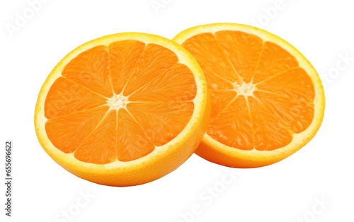 Half Cut in Orange Attractive Displaying Isolated on White Transparent Background.