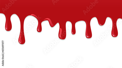 Dripping blood. Bloody background for murder or crime scene graphic designs, Halloween invitations and greetings. Blood splatter. Vector illustration.