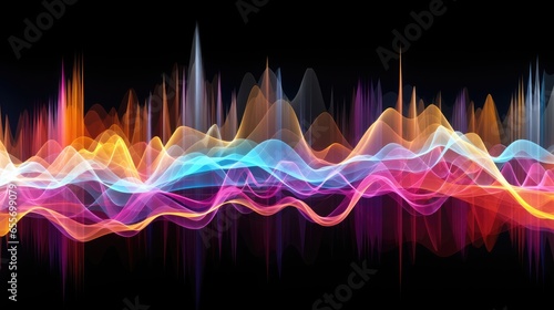 Colorful sound wave, AI generated Image