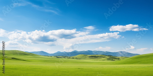 natural scenic panorama green field AI generated image