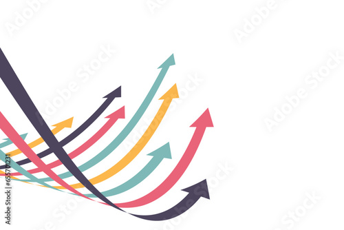 Arrow up to Growth financial trading stock for business. Vector illustration