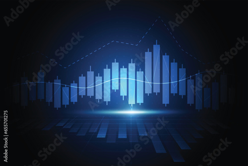 Business candle stick graph chart of stock market investment trading on white background design. Bullish point, Trend of graph. Vector illustration