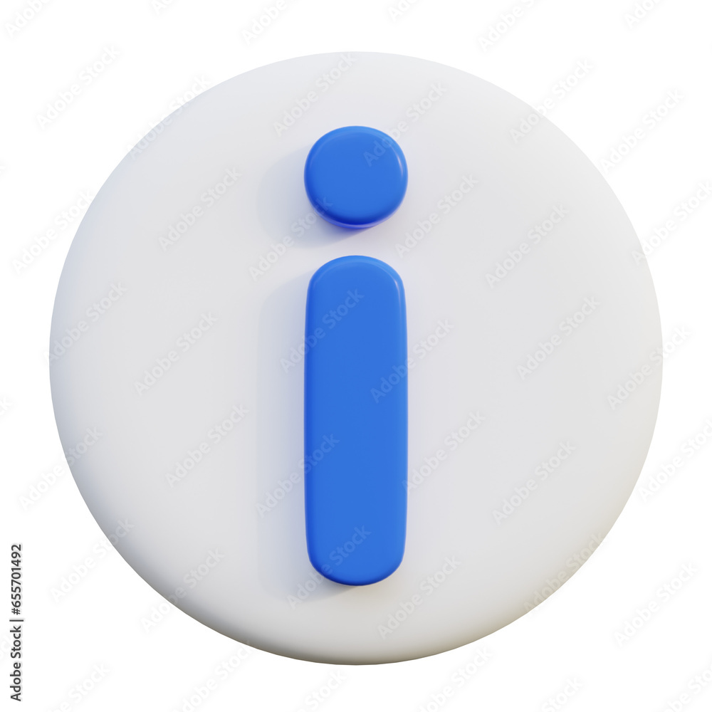 Information 3D Icon on white circle. Information 3D Icon on white circle.
