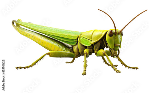 Attractive Green Grasshopper Isolated on White Transparent Background. ©  Creative_studio