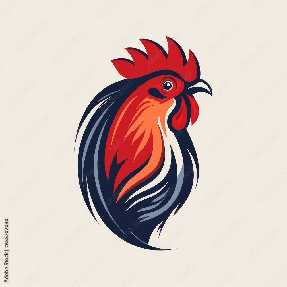 Rooster logo, AI generated Image Rooster logo, AI generated Image
