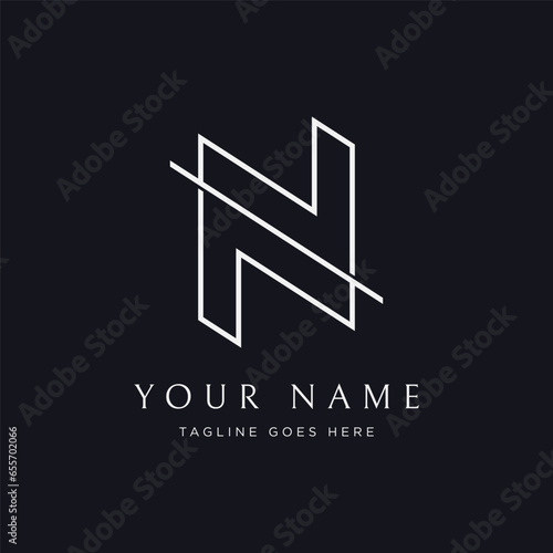 Logo design for the initial letter "N" with unique and creative geometry. Logo for business, brand, business card or identity.