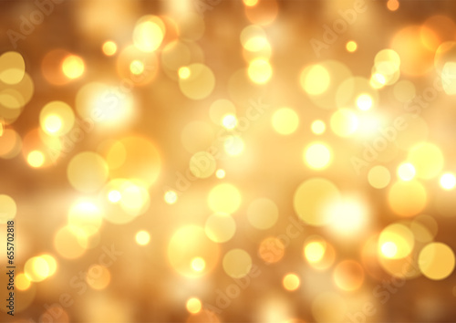 Christmas background with a gold bokeh lights design