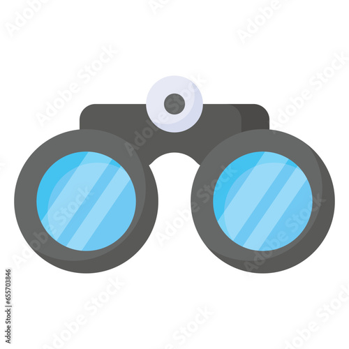 An optical instrument with a lens for each eye, used for viewing distant objects, binoculars vector design in trendy style