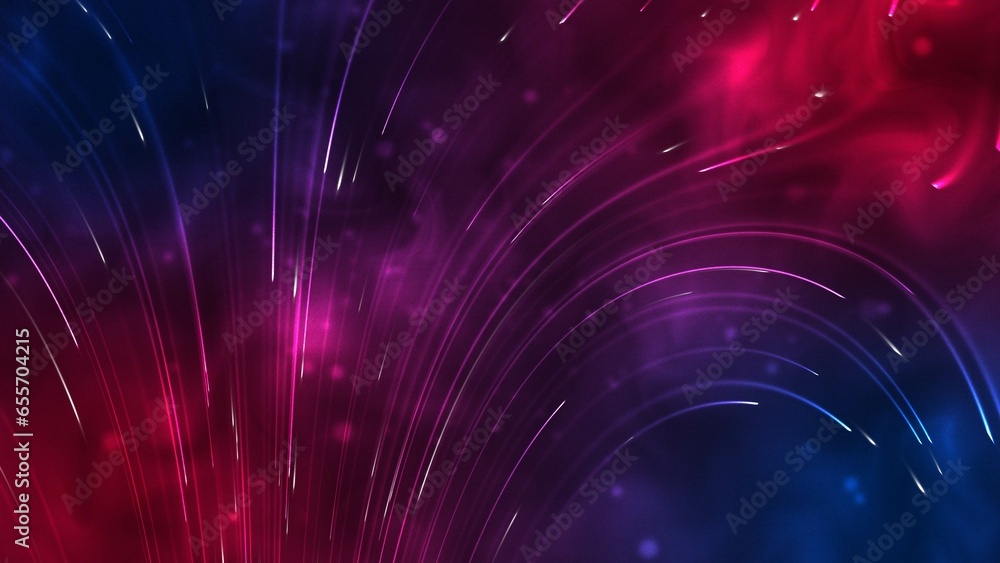 Abstract blurred particle lines background in pink colors - 3D Illustration