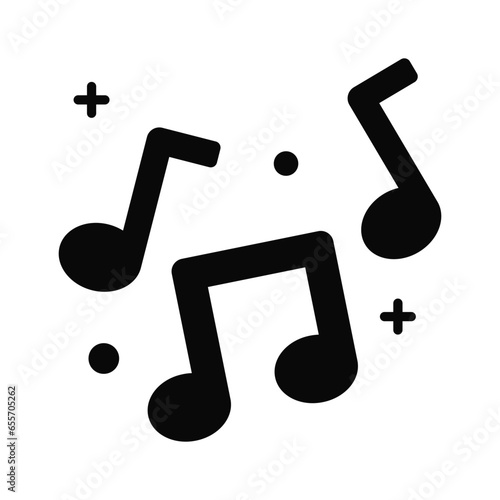 Music notes, song, melody or tune flat vector icon for musical apps and websites, trendy design