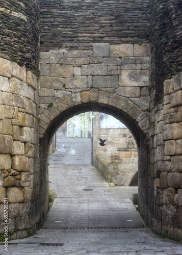 One of the arches of the entrance doors to the Roman wall in Lugo
