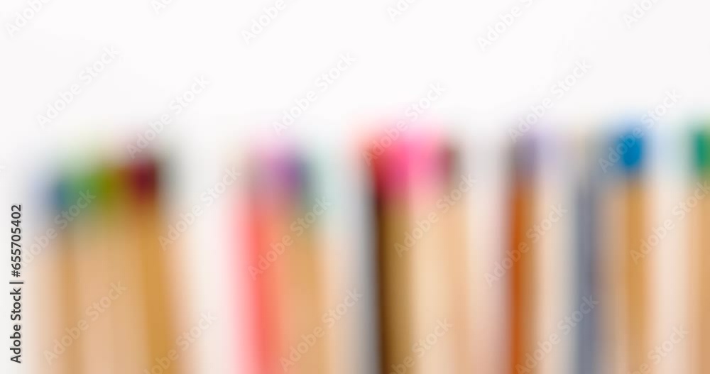 Still shot of colored matchsticks, with shallow depth of field and focus transition Still shot of colored matchsticks, with shallow depth of field and focus transition
