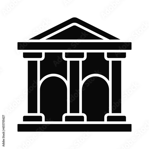 Get your hold on this creatively designed icon of museum building in trendy style, isolated on white background