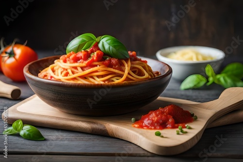 spaghetti with tomato sauce © ahmad