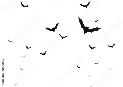 flock of bats on transparent background