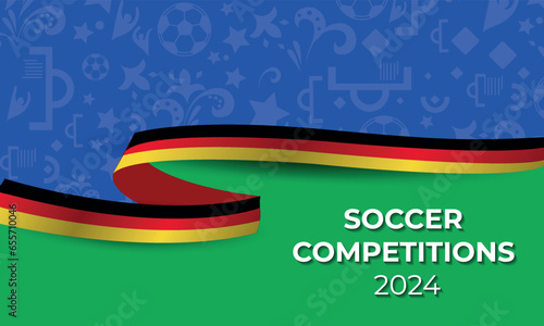 Soccer competition 2024, bright summer sports style, vector