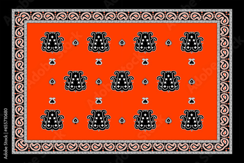 African Wax Print fabric, Ethnic overlap ornament seamless design, Khanga pattern motifs floral elements. khanga texture, colorful textile Ankara fashion style. New Design For Fabric photo