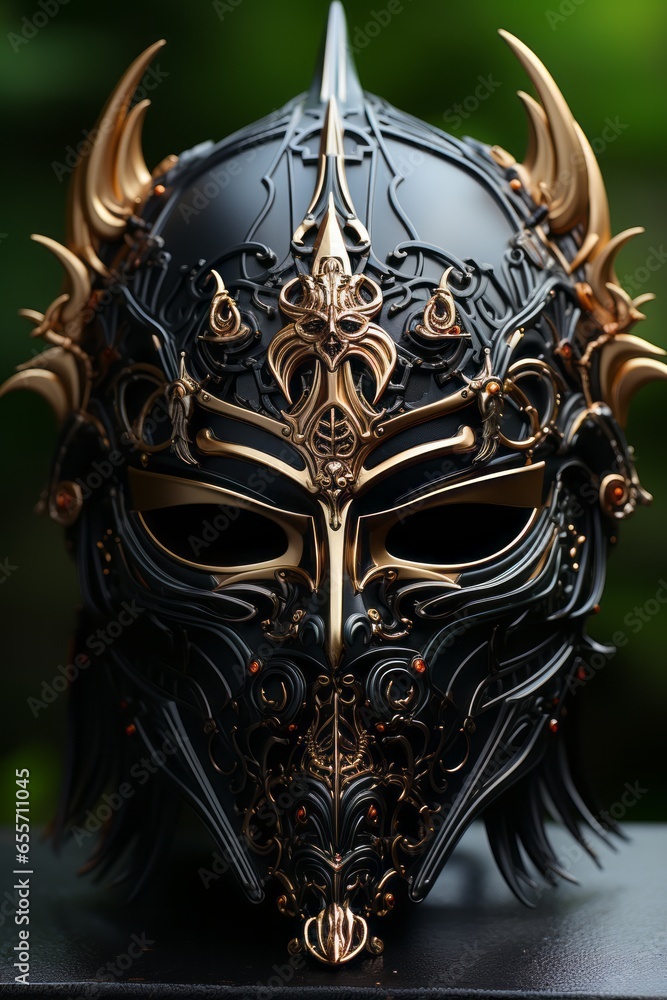 Naklejka premium dark fantasy knight's helmet 
